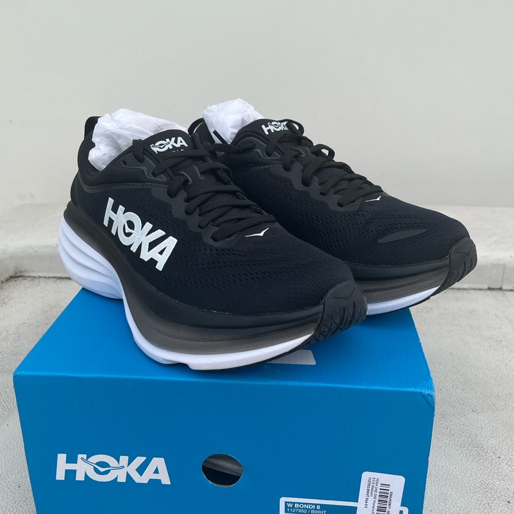 Hoka Black and White Shoes